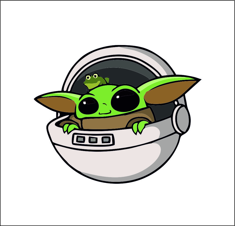 Baby Yoda Logo SVGprinted